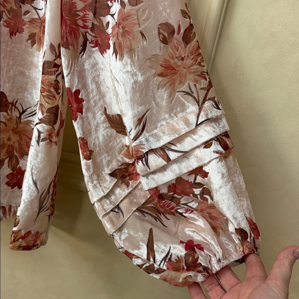 Fate Velvet Burnout Peasant Blouse - Picture 3 of 5